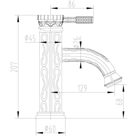 смеситель для раковины lemark jasmine lm6606orb цвет черная бронза