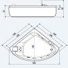 акриловая ванна jacuzzi aquasoul corner aqu40010441 130х130 см, с гидромассажем