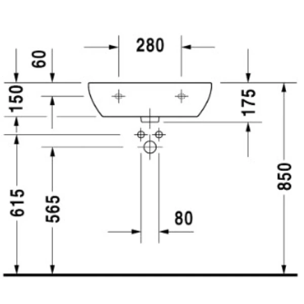 раковина подвесная duravit d-code 23115500002