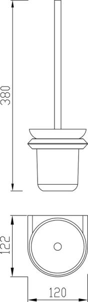 Ёршик для унитаза Cezares Liner LINER-TBS-V-01 настенный, хром