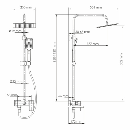 душевая система wasserkraft a27701 со смесителем