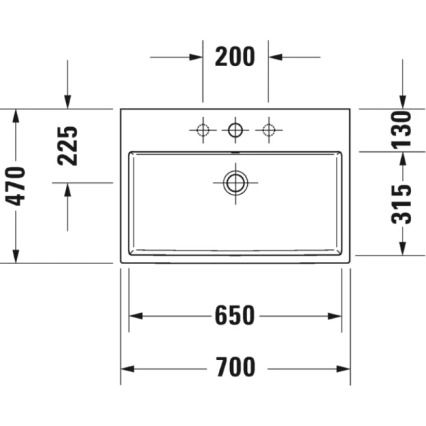 раковина подвесная duravit vero air 70 см 2350700000