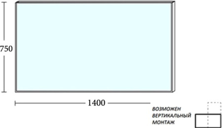 Сильвер 14075 Зеркало в аллюминиевой раме 1400х750х20 (205775)