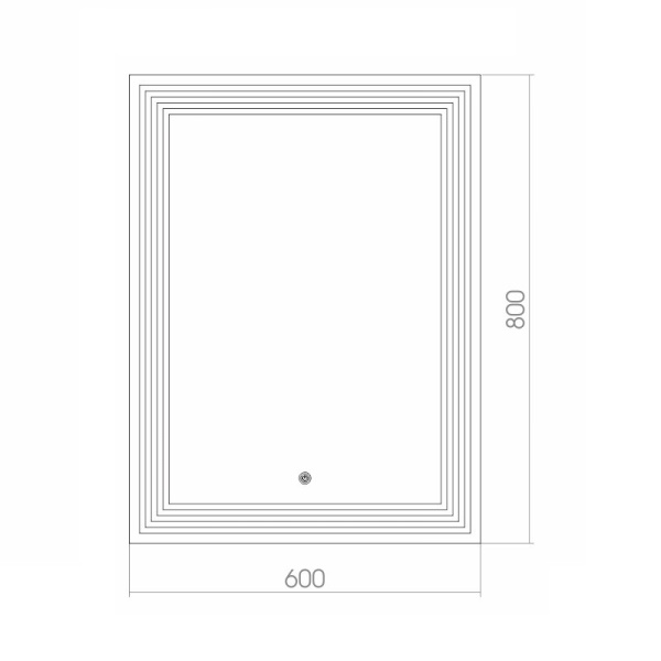 зеркало azario спарта 600*800, led-подсветка, сенсорный выключатель