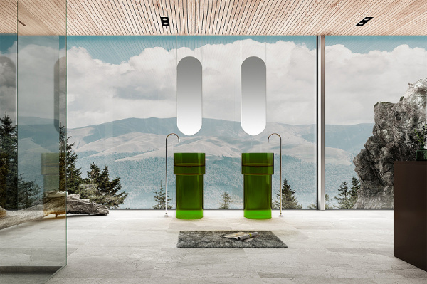 раковина напольная 45x45 см abber kristall at2701emerald