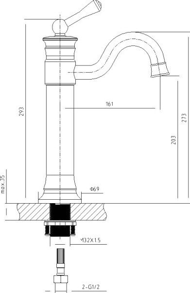 смеситель для раковины timo adelia 6011/00f хром