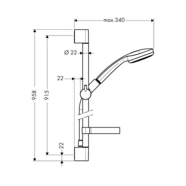 душевой гарнитур hansgrohe croma 100 27724000