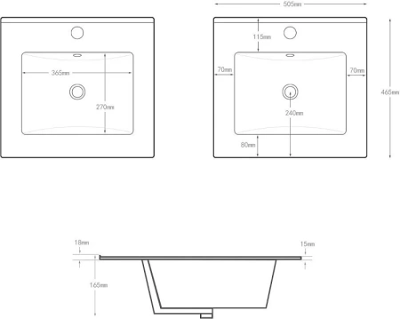 раковина полувстраиваемая aquanet flat 50 00330428