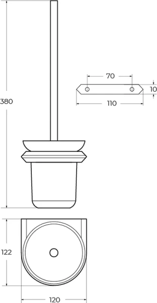 Ёршик для унитаза Cezares Liner LINER-TBS-V-GM настенный, оружейная сталь