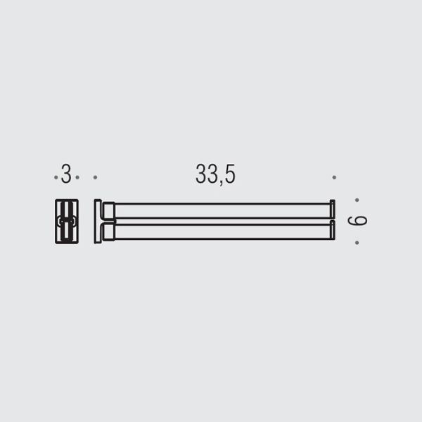 Colombo Design Look Полотенцедержатель двойной 33.5см, белый матовый