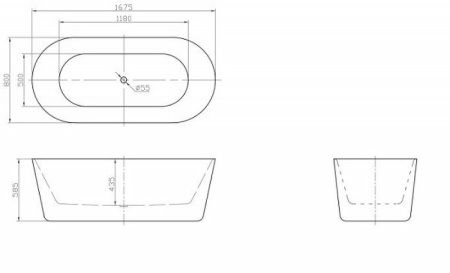 акриловая ванна belbagno 167х80 bb306-1675 без гидромассажа