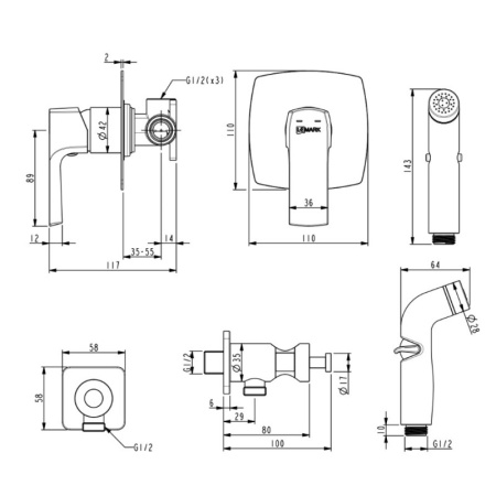 гигиенический комплект lemark ursus lm7219bl