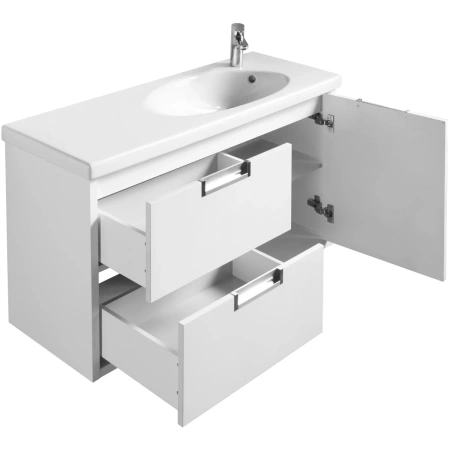 тумба с раковиной белый глянец 100 см roca etna 857302806 + 327009000