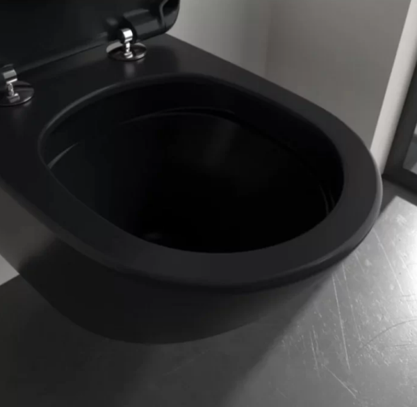 унитаз подвесной villeroy&boch antao 4674t0r7 без сиденья, безободковый, ceramicplus, twistflush, цвет pure black