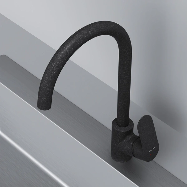 смеситель для кухни am.pm like f8007122, цвет черный матовый