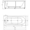 акриловая ванна aquatek оберон 170х70 obr170-0000038 без гидромассажа с фронтальной панелью с каркасом (вклеенный) со слив-переливом (слева)