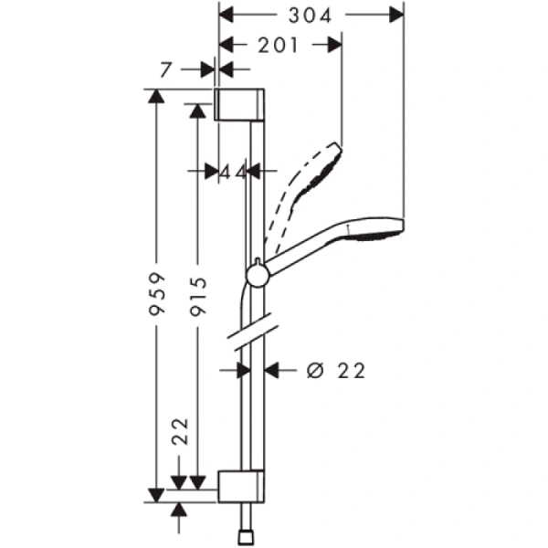 душевой гарнитур hansgrohe croma select s 26572400