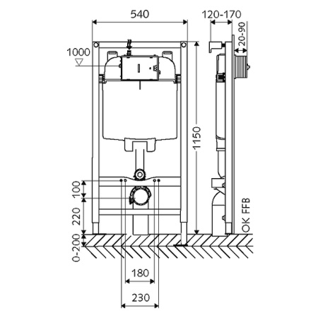 инсталляция для подвесного унитаза schell montus с80 scl030620099