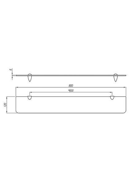 Стеклянная полка Aquaton Ария 80 1A144603AA010 Хром Глянцевая