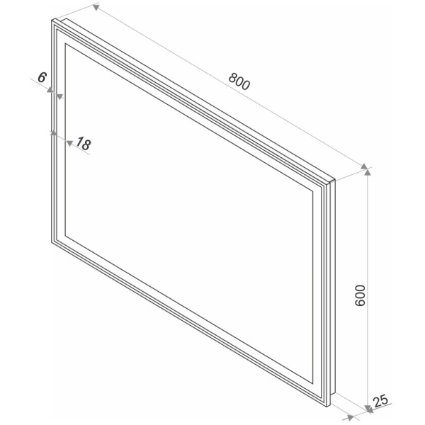 зеркало 80х60 см континент aralia zlp473