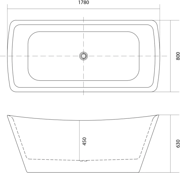 акриловая ванна aquatek верса 178x80 aq-4880 без гидромассажа