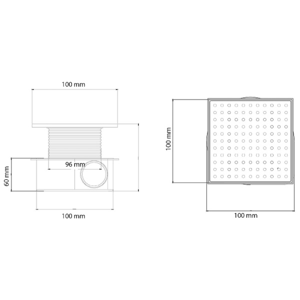 душевой трап boheme smart design 984-10-b 10x10 см, с решеткой, цвет черный