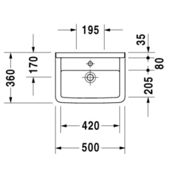 раковина подвесная 50 см duravit starck 3 030050