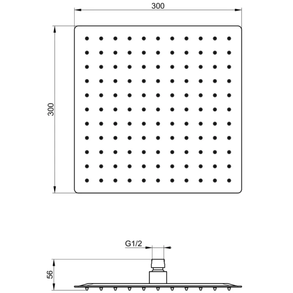 верхний душ wonzon & woghand ww-88dp02-mb 300 мм, черный матовый
