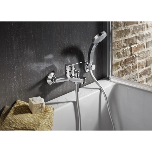 смеситель для ванны с душем jacob delafon brive e75766-cp, хром