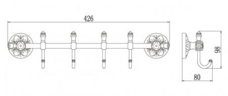 планка с крючками savol 58a s-005874a