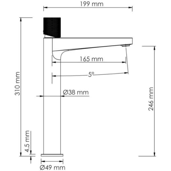 смеситель wasserkraft mosel 4603h для раковины, высокий, цвет хром