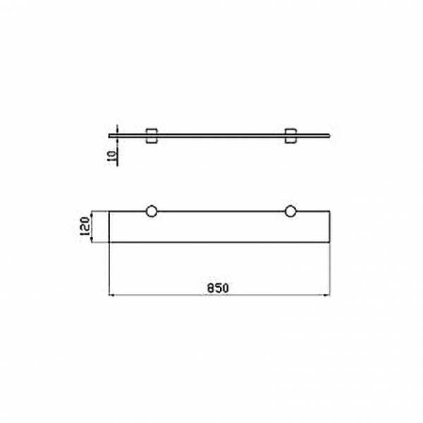 Стеклянная полка Aquaton 85 1A110303XX010 Хром