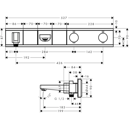 термостат для 2 потребителей hansgrohe rainselect 15359600