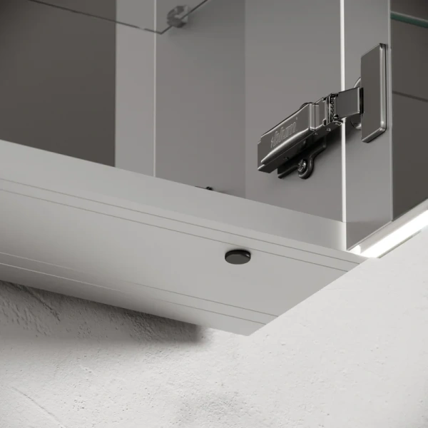 зеркальный шкаф из алюминия для ванной комнаты sancos evoke1000x700х136 мм с led подсветкой sc80100