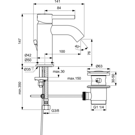 смеситель для раковины ideal standard ceraline bc203u4