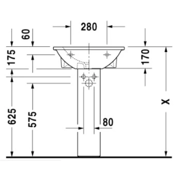 раковина подвесная 55 см duravit darling new 2621550000