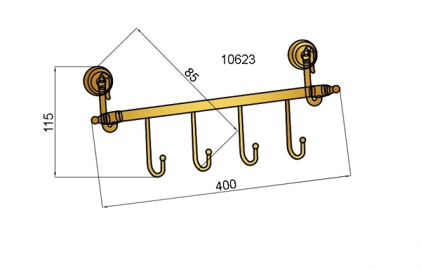 Вешалка для полотенец Boheme Medici 10623 Бронза