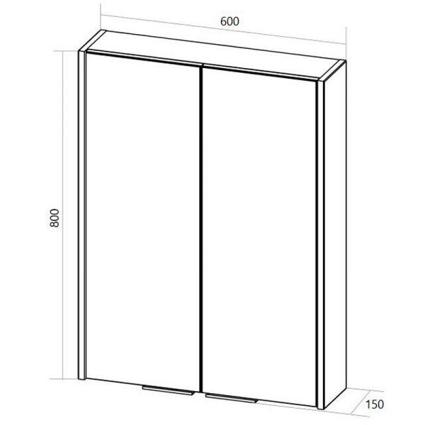 зеркальный шкаф 1marka gaula 60п, белый, у92511