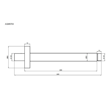 кронштейн для верхнего душа aquame aqm8703mb цвет черный матовый