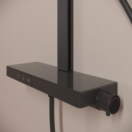 душевая система sancos vos sc6100mb 360x240 мм, с термостатом, черный матовый