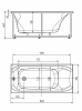 акриловая ванна aquatek альфа 150x70 alf150-0000043 без гидромассажа с фронтальной панелью с каркасом (разборный) со слив-переливом (справа)