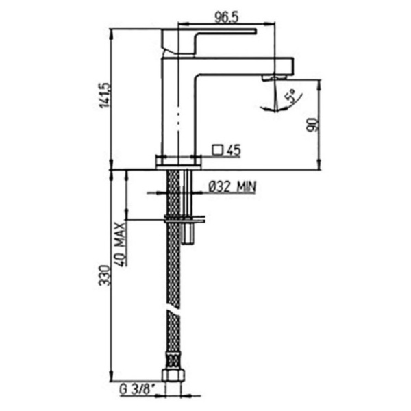 смеситель для раковины paini dax 84cr205rskm цвет хром