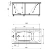 акриловая ванна aquatek альфа 170x70 alf170-0000038 без гидромассажа с фронтальной панелью с каркасом (вклеенный) со слив-переливом (слева)