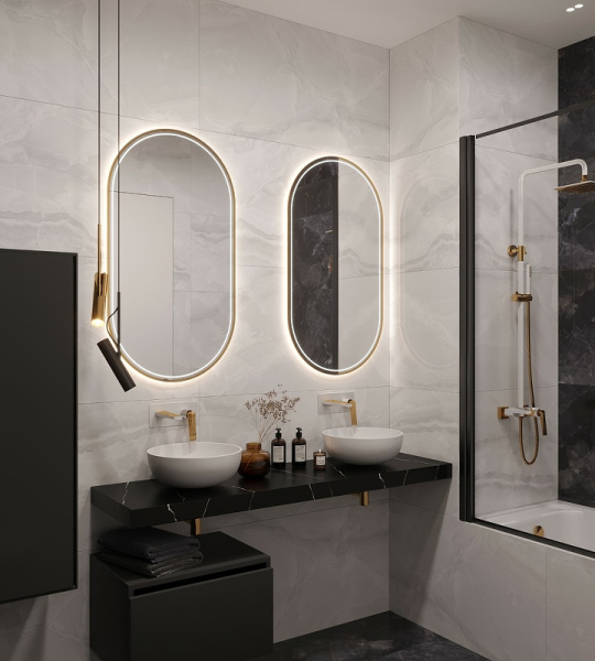 столешница под раковину boheme armadi art flat 160 869-160-nm черный мрамор