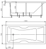 акриловая ванна aquatek феникс 150x75 fen150-0000029 без гидромассажа с фронтальной панелью с каркасом (разборный) со слив-переливом (слева)