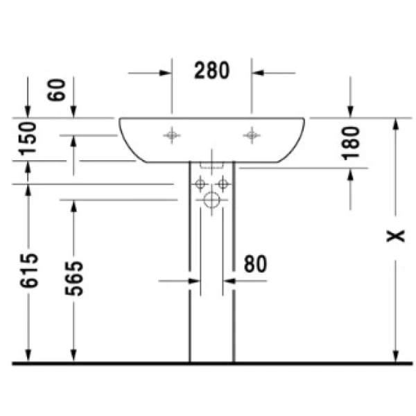 раковина подвесная 65 см duravit d-code 23106500002