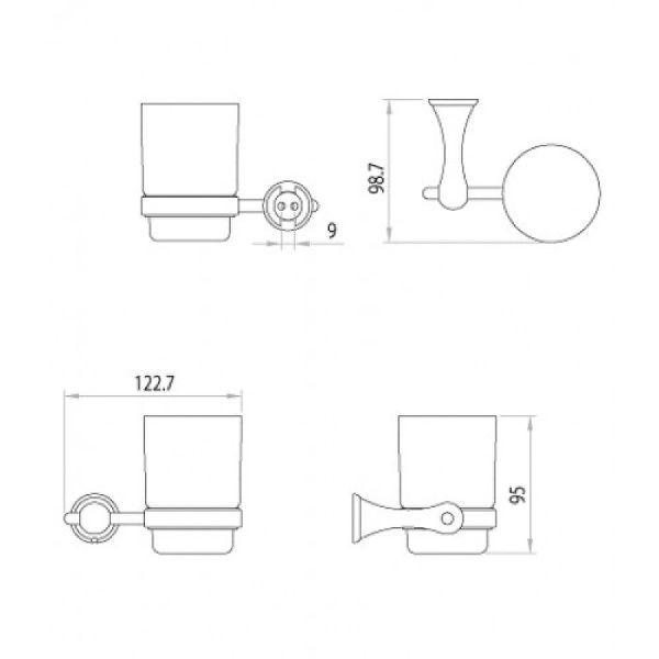 Стакан для зубных щеток Lemark Standard LM2136C Хром