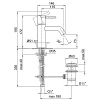 смеситель fantini nostromo 50 02 e804f для раковины, 1 отв., с донным клапаном, излив 115 мм, цвет хром