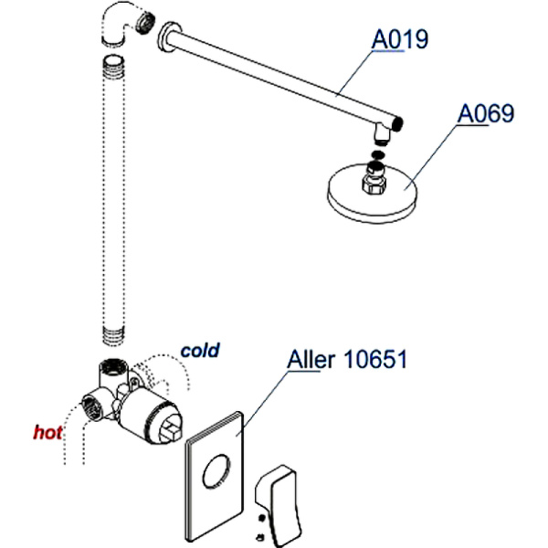 душевая система wasserkraft aller a12669 цвет хром