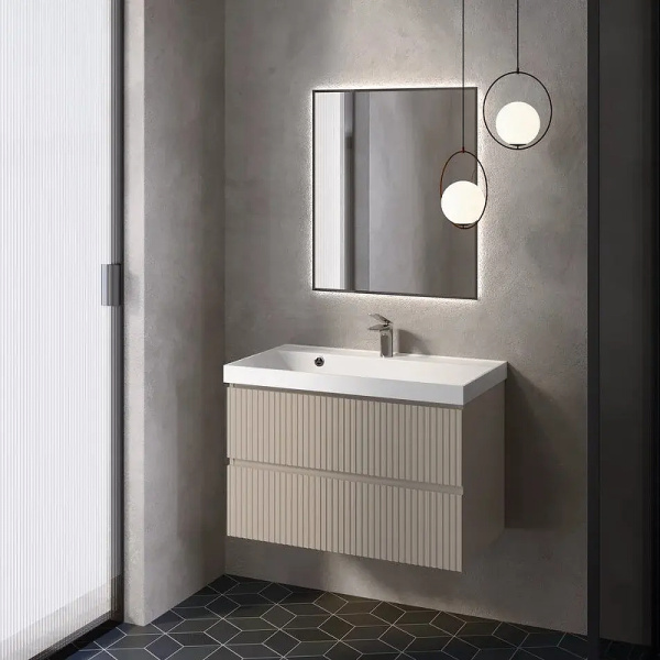 тумба под раковину aquame s1 80 aqm900180bg подвесная цвет бежевый